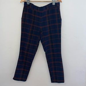 Jules & Leopold Navy and Red Plaid Cropped Pants